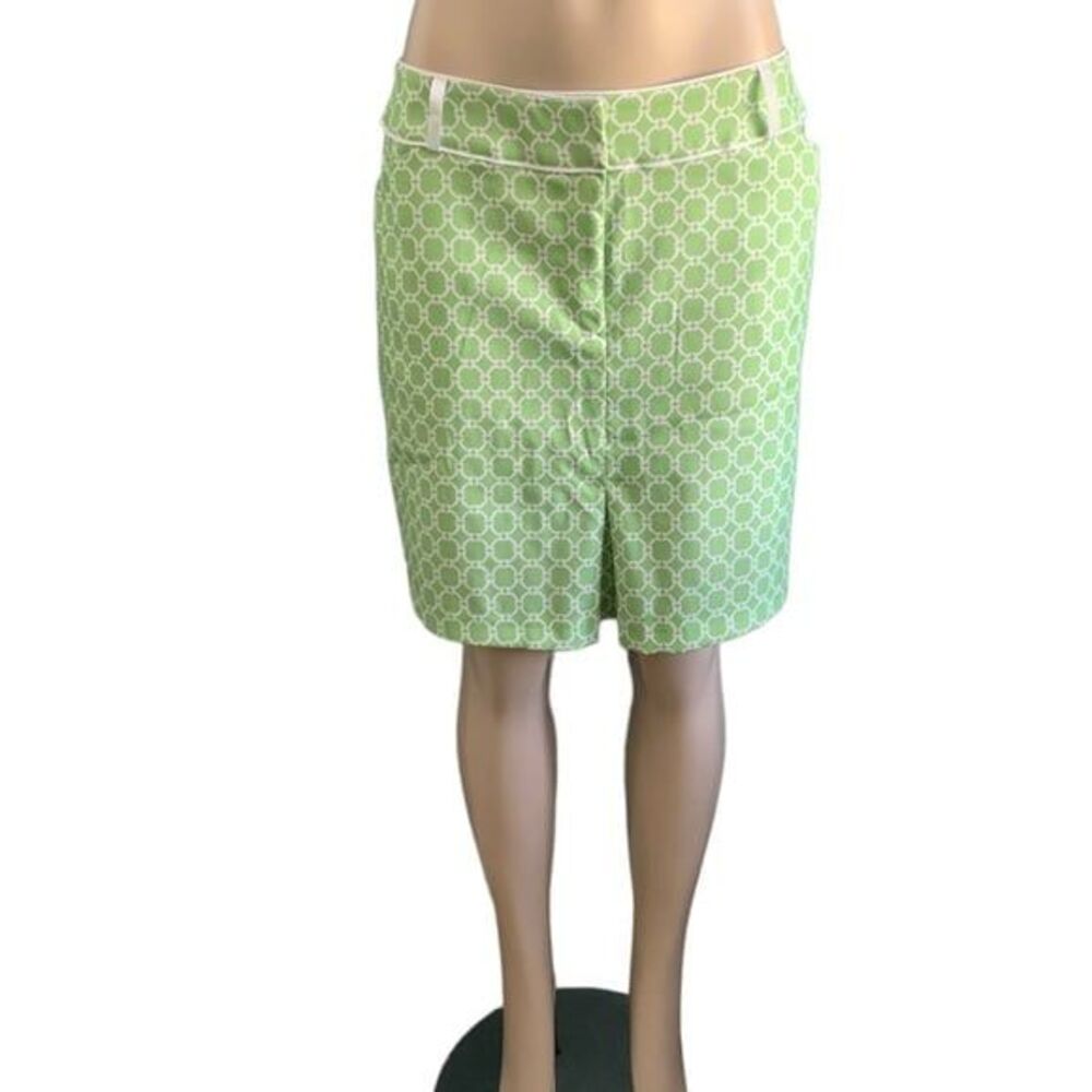 Tail White Label Golf Skort with Pockets Green and White Modern Pattern Size 10